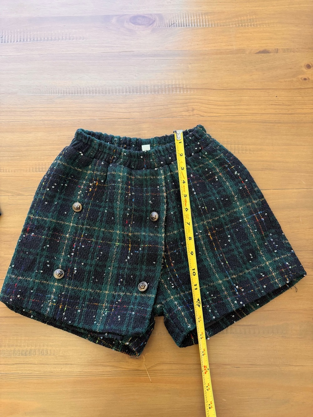Girls' Dark Green Plaid Tweed 2 piece Blazer with Skort Set Sz 10-12 - Picture 10 of 16